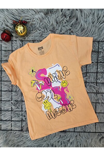 Alme YGT Çocuk Giyim Kız Çocuk Kısa Kollu Yazlık Tişört