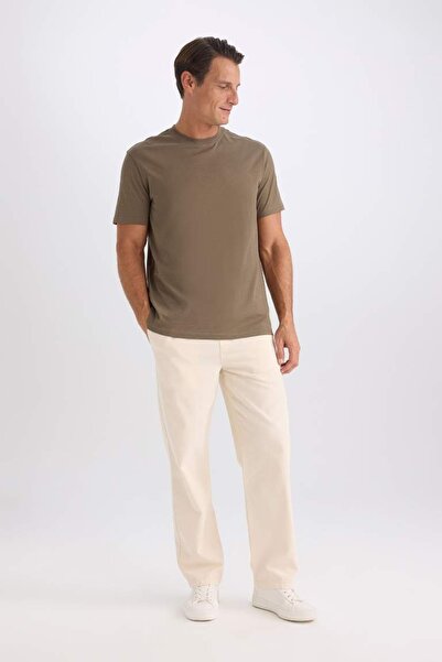 DeFacto New Regular Fit Khaki Men's T-Shirt V7699Az/Kh207