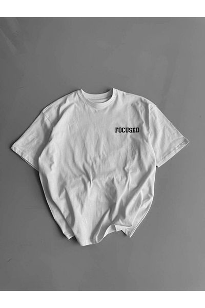 modaserdem Μπλουζάκι με στάμπα Oversize Crew Neck - Λευκό