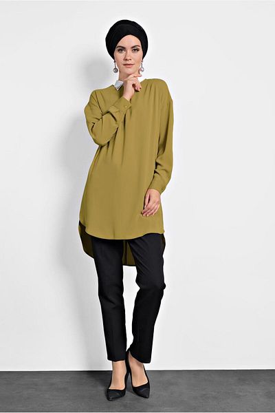 Alvina 40168 Model Asymmetrical Cut Tunic