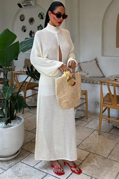 modaserdem Openwork Knitwear Dress 2854