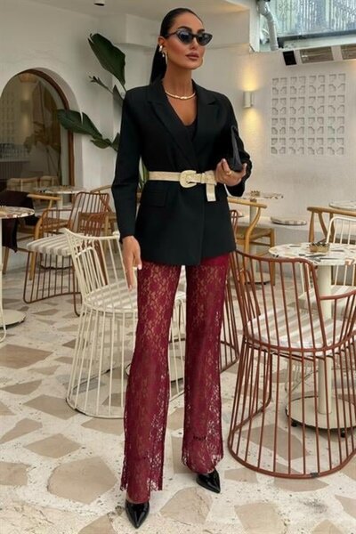 Turega Style Lined Lace Trousers 0081