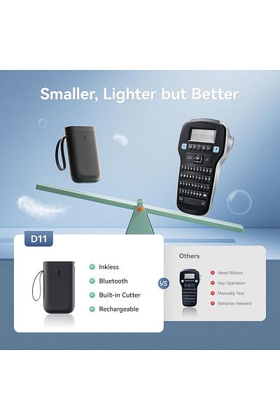 COOYA Mini Bluetooth Label Makers,with Tape,Portable,USB Rechargeable,for Labeling Jars Bins Office