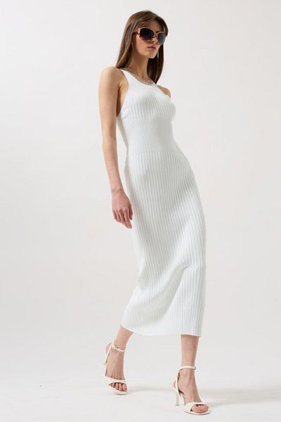 Moka Shopin MokaShopin Rochie cu bretele încrucișate cu decolteu cu șarmuire și accesorii cu lanț