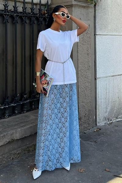 Moka Shopin Mokashopin Maxi Lace Skirt 4047