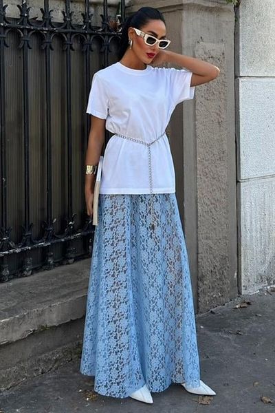 Moka Shopin Mokashopin Maxi Lace Skirt 4047