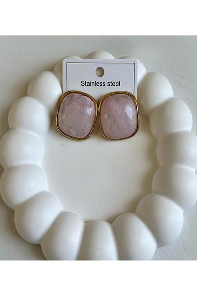 mos&more Pink Steel Lightweight Classic Women's Earrings