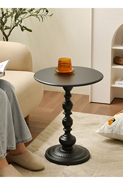 sharpdo Vintage Style Sofa Side Table, Light Luxury Style Coffee Table for Serving Guests