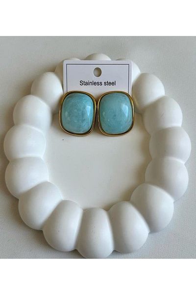 mos&more Blue Steel Lightweight Classic Women's Earrings