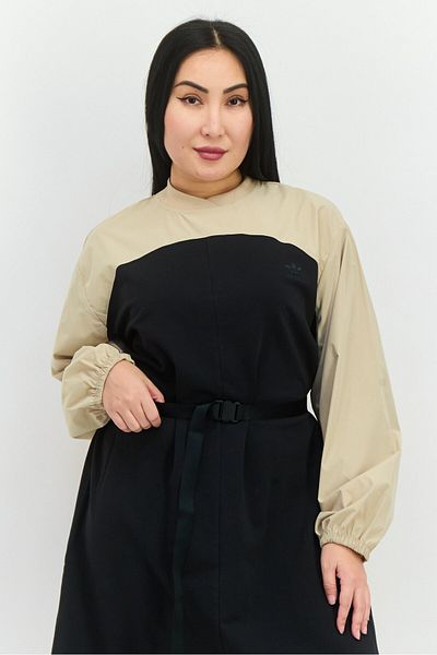 adidas Women Sportswear Fit Long Sleeves Outdoor Belted Dress, Black