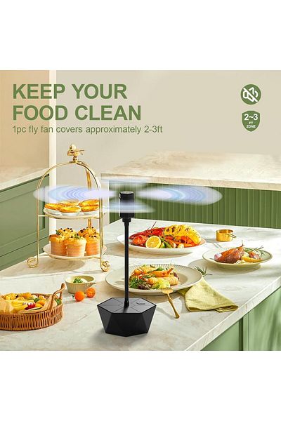 fulina Food Fan with Flexible Goose-Neck Blades, Portable Battery Powered,for Home Restaurant Party Picnic