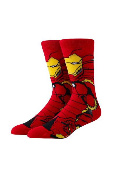 Choice Iron Man Anime Marvel Men Socks Spider Man Long Sports stockings Men‘s Knee-High cosplay Iron Man So