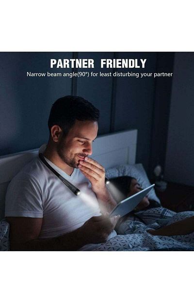 COOYA Bed Reading Neck Light, 3 Colors, 6 Brightness Levels, Long-Lasting, Suitable for Reading, Repairs