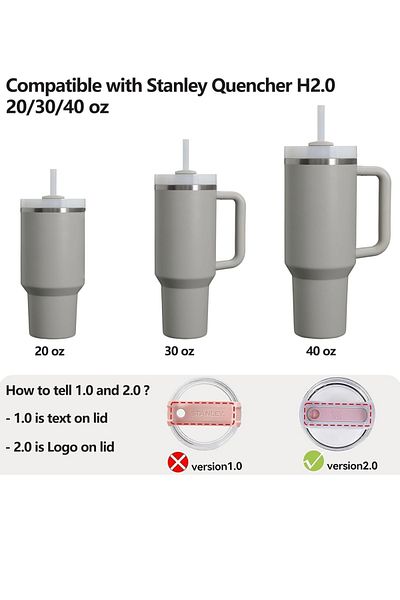 Yenigeldi 2 Sets (6 Pieces) for Gray Straws Leak Proof Set for 40 and 30 oz Thermos