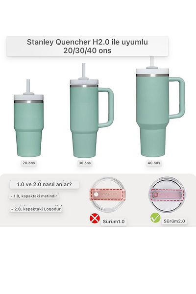Yenigeldi 1 Set (3 Pieces) Eucalyptus , for Straw Leakproof Set for 40 and 30 oz Thermos