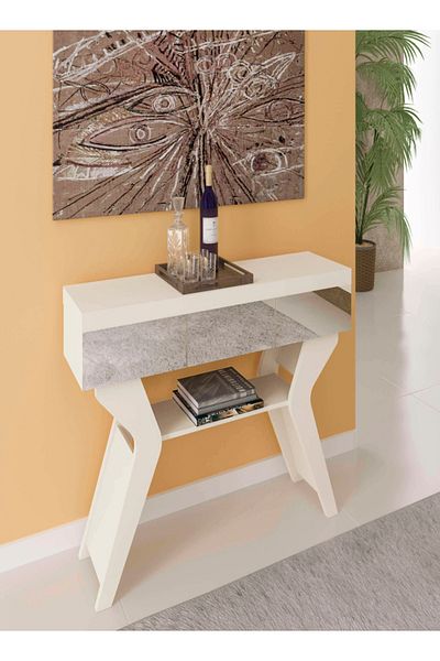 ARTLY Modern Console Table for Entryway Living Room and Home White 120*80*33