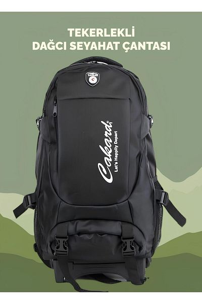 CAKARD ÇANTA Cabin Size Mountaineer Backpack with Wheels and Squeegee for Travel - Steel Flask Gift