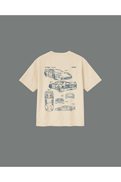 Altair Tr تي شيرت بيج كبير الحجم مطبوع عليه فيراري F40 للجنسين