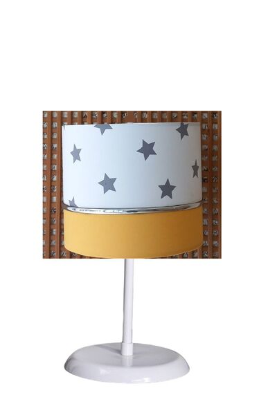 teknotrust غطاء من القماش الأصفر ذو النجمة البيضاء لغرفة الأطفال وغرفة الأطفا...