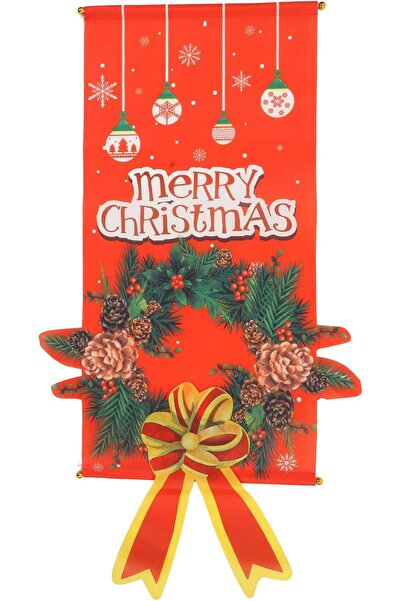 Yelajoy علم معلق على شكل إكليل عيد الميلاد، 87×55 سم، مناسب لتزيين باب المنزل...
