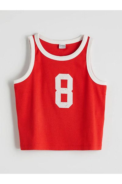 LC Waikiki Lcw Kids Red Crew Neck Girl's Crop Tank Top