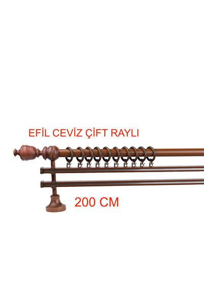 di'mora by ağbaht züc. Ceviz Efil Demonte Başlıklı Ahşap Rustik Perde Askısı-...