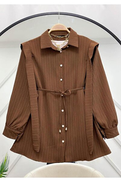 YILMAZBARMAZ γυναικείο πουκάμισο με ζώνη ώμου