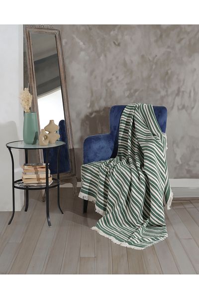 Cyc Atelier Striped Patterned Double Bedspread |   Stylish and Modern Design |   Soft Textured