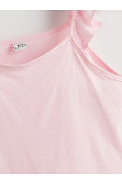 LC Waikiki Lcw Kids Pink Square Collar Plain Girl's Undershirt