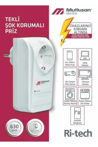 Genel Markalar Tekli Şok Korumalı Priz Sıngle Surge Protectıon Socket 001 888 100004 00 00