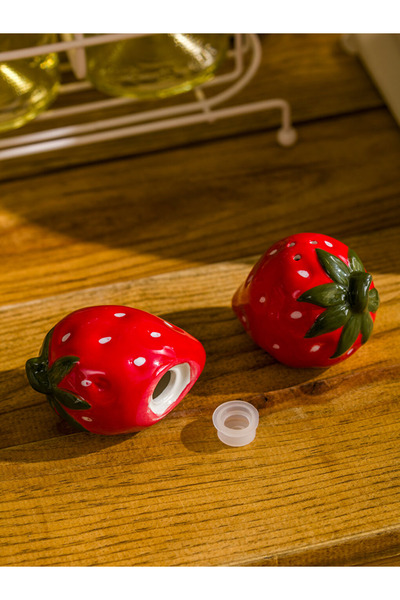 LC Waikiki Strawberry Figured Ceramic Salt and Pepper Shakers Set