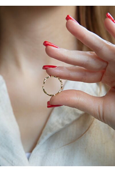 Home Sihra Accessories taşlı zincir modelli ayarlanabilir gold renk yüzük