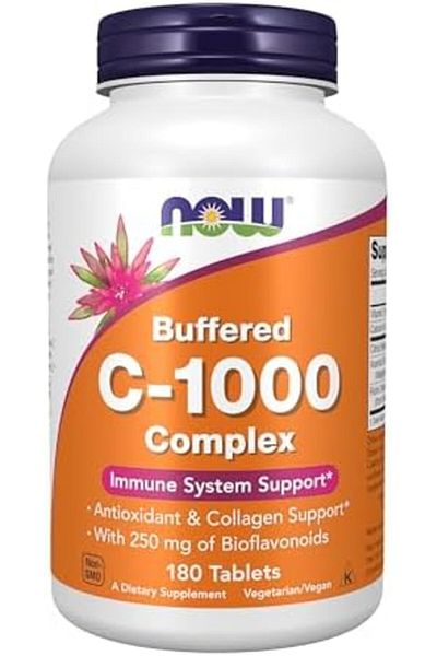 Now Foods C-1000 Buffered C with 250mg Bioflavonoids Sustained Release 180 Tablets