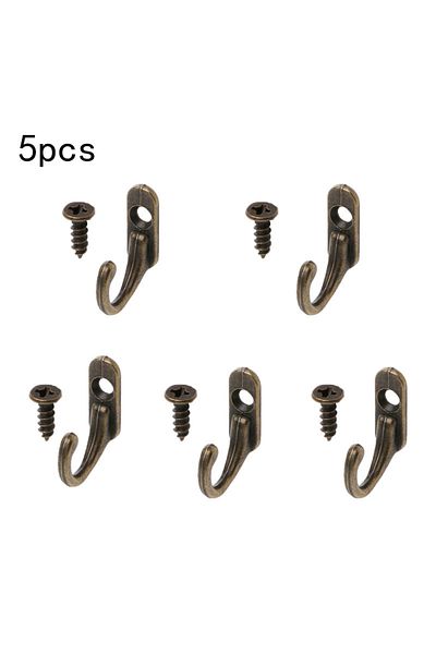 Choice 5PCS Zinc Alloy Coat Hooks Vintage Bronze Hangers Multi-Purpose Wall Hook Adhesive Door Hangers Load