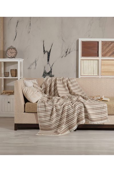 Cyc Atelier Striped Patterned Double Bedspread |   Stylish and Modern Design |   Soft Textured