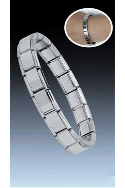 H&S AKSESUAR Italian Steel Bracelet - Unisex Stainless Steel Accordion Design Bracelet
