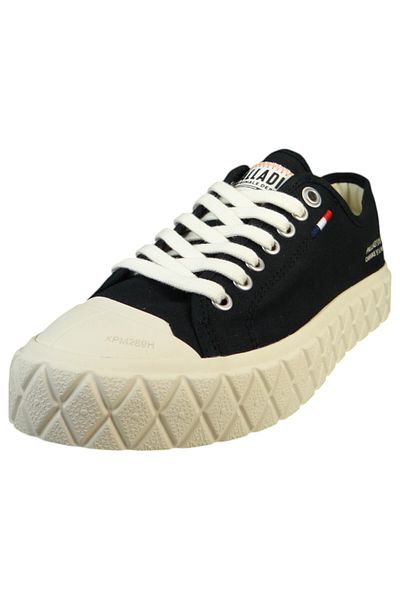 Palladium Damen High Sneaker Palla Ace CVS ORG Low Top 74447-053-M Schwarz Black/WhtcapGrey Leinen