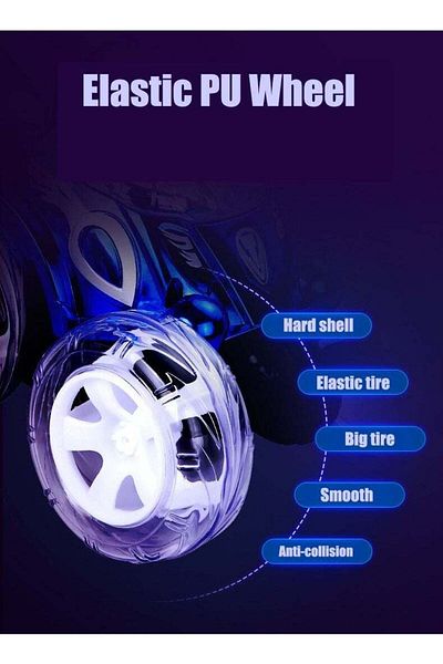 COOYA Remote Control Stunt Toy Car,Rechargeable,360°Twister,with Colorful Lights & Music Switch,for 3+ Age