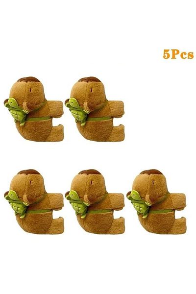 Choice 5PC 5PCS Cute Plush Doll Water Dolphin Doll Wrist Snap Ring Toys Plush Toys Capybara Toys Hand Ring