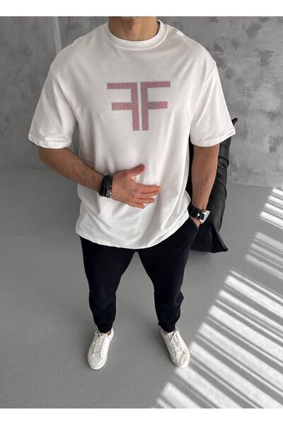 Oyer Moda Λευκό κοντομάνικο Oversize Unisex Stone T-shirt