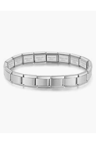 H&S AKSESUAR Italian Steel Bracelet - Unisex Stainless Steel Accordion Design Bracelet