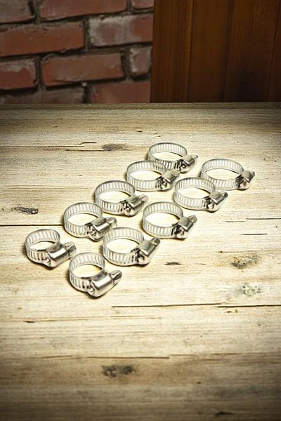Vekorr 10 Pcs Hose Clamp Garden Cottage Lawn Watering Pipe Steel Clips Set