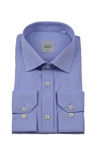 KAMER Чоловіча класична сорочка з довгими рукавами та армурою 3511 BGL-ST04404