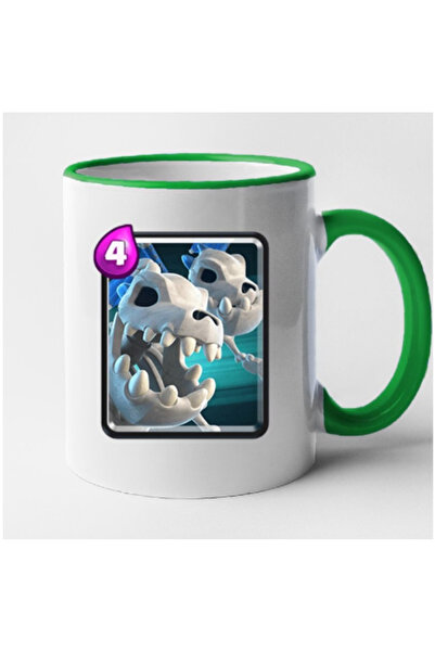 OEM Clash Royale - Cană personalizată cu mâner verde Skeleton Dragons, INOVAT...