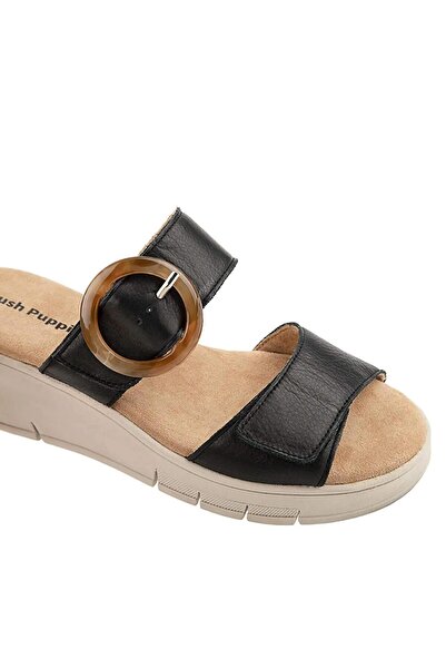 Hush Puppies Pigem 625207 Genuine Leather Women's Slippers Black