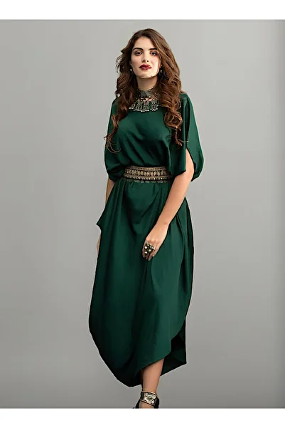 ECSTACY COUTURE EMERALD DRAPE GOWN
