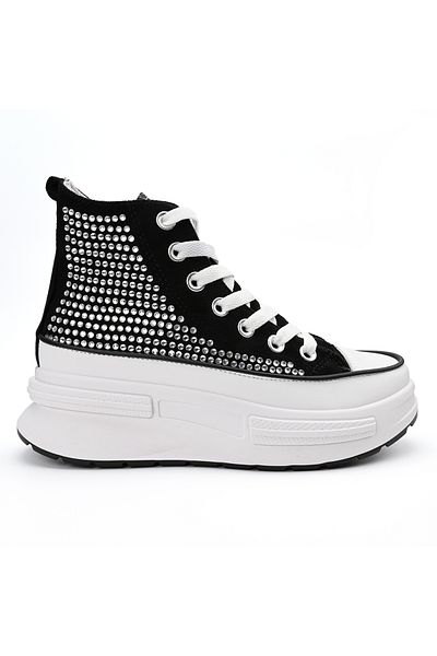 Tmall High-top sneakers with pebbles on the flatform sole, 1251, Black