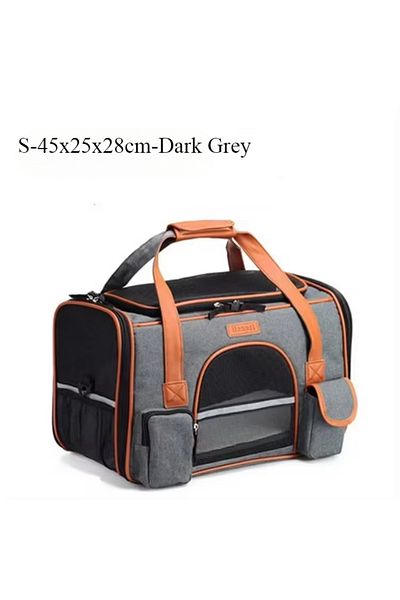 Choice M 50x30x30cm S-45X25X28-dark gray Crossbody Dog Bag Pet Backpack Crossbody Bag Solid Color Multipurp