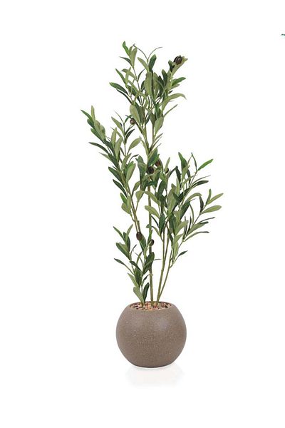 co arma Artificial olive tree imitating natural olives with a plastic stand, 85 cm high