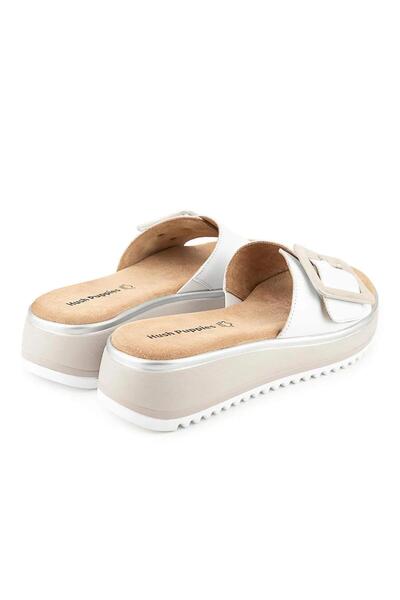 Hush Puppies Icy 625203   Genuine Leather Women's Slippers White